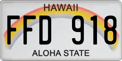 HI license plate FFD918