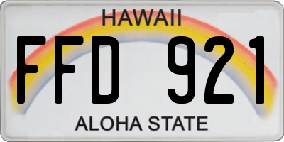 HI license plate FFD921