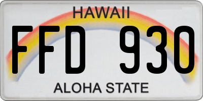 HI license plate FFD930