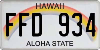 HI license plate FFD934