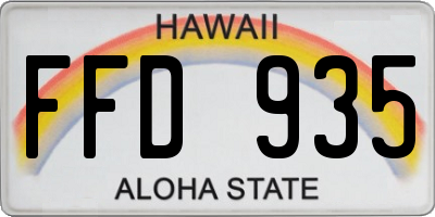 HI license plate FFD935