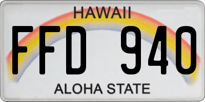HI license plate FFD940