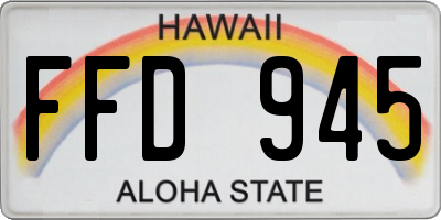 HI license plate FFD945
