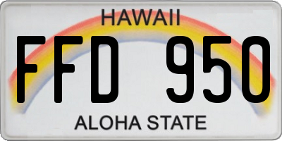 HI license plate FFD950