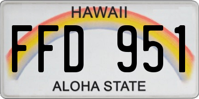 HI license plate FFD951