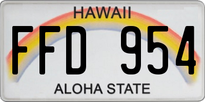 HI license plate FFD954
