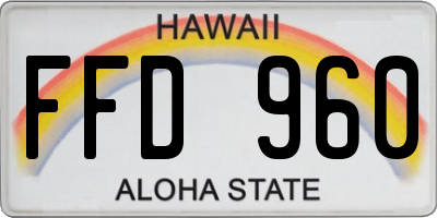 HI license plate FFD960