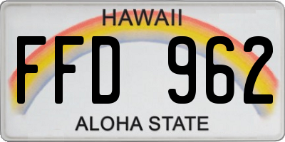 HI license plate FFD962
