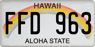 HI license plate FFD963
