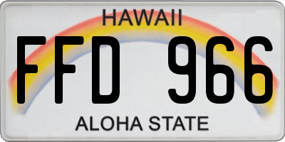 HI license plate FFD966