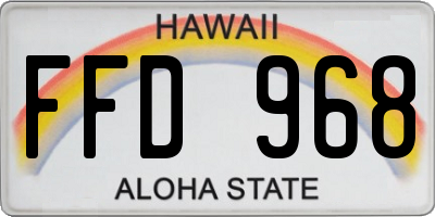 HI license plate FFD968