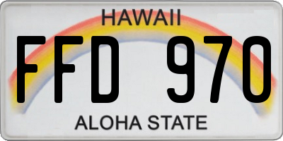 HI license plate FFD970
