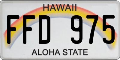 HI license plate FFD975