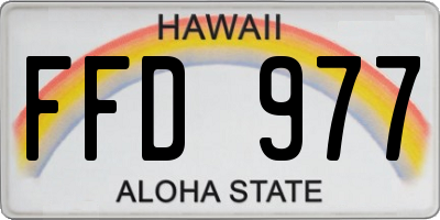 HI license plate FFD977
