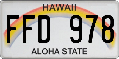 HI license plate FFD978