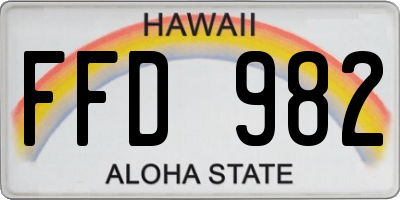 HI license plate FFD982