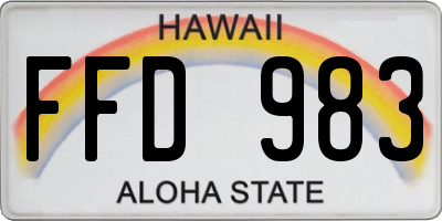 HI license plate FFD983