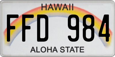 HI license plate FFD984