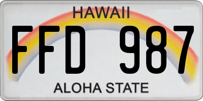 HI license plate FFD987