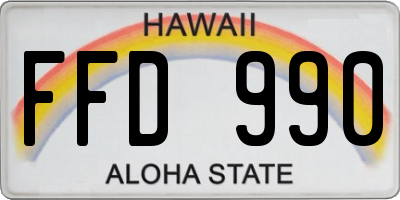 HI license plate FFD990