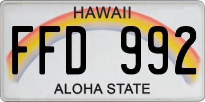 HI license plate FFD992