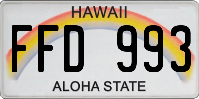 HI license plate FFD993