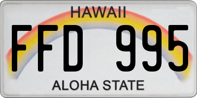 HI license plate FFD995