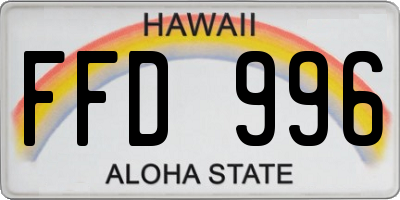 HI license plate FFD996