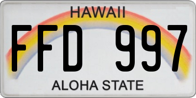 HI license plate FFD997