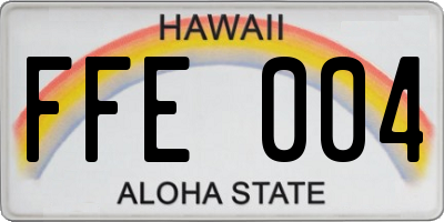 HI license plate FFE004