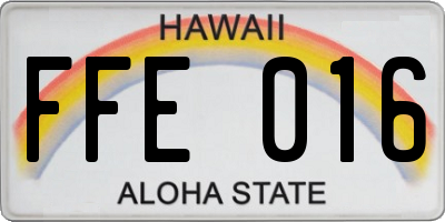 HI license plate FFE016