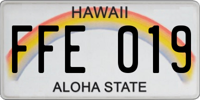 HI license plate FFE019