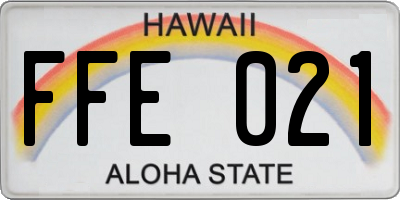 HI license plate FFE021