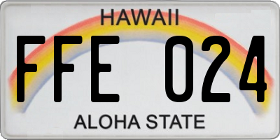 HI license plate FFE024