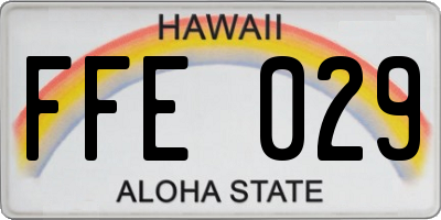 HI license plate FFE029