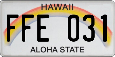 HI license plate FFE031