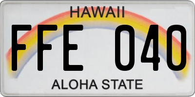 HI license plate FFE040