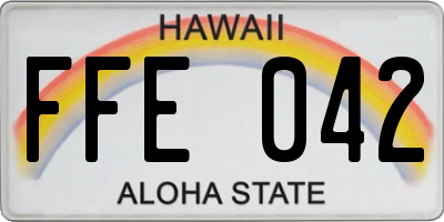 HI license plate FFE042
