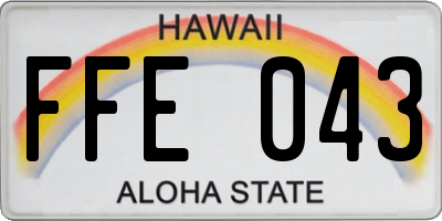 HI license plate FFE043