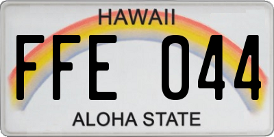 HI license plate FFE044