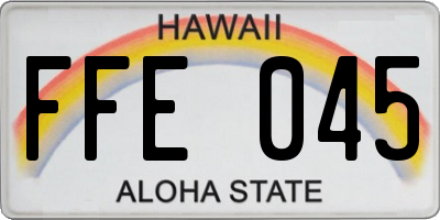 HI license plate FFE045