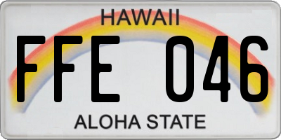 HI license plate FFE046