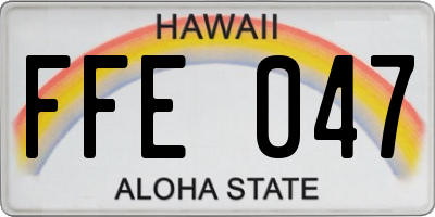 HI license plate FFE047