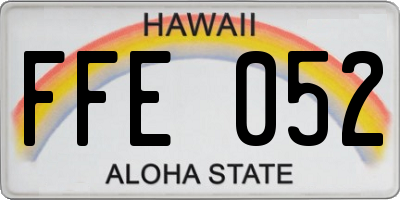 HI license plate FFE052