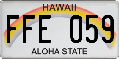 HI license plate FFE059