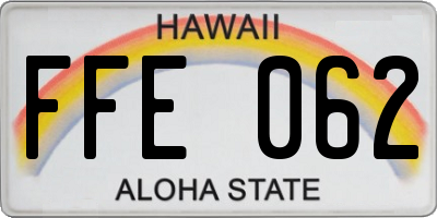 HI license plate FFE062
