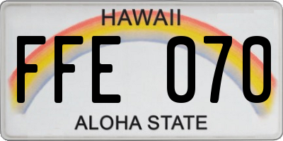 HI license plate FFE070