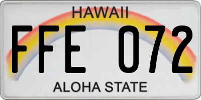 HI license plate FFE072