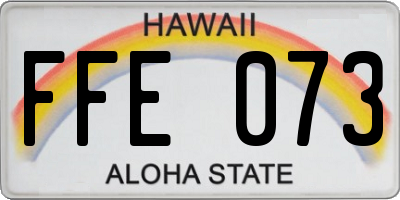 HI license plate FFE073
