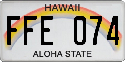 HI license plate FFE074